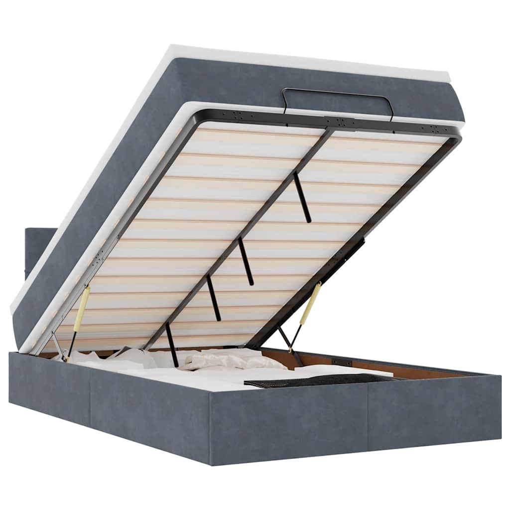 vidaXL Struttura Letto Pouf con Materasso 120x200 cm Velluto