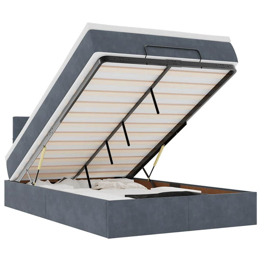 vidaXL Struttura Letto Pouf con Materasso 120x200 cm Velluto