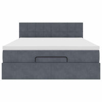 Struttura Letto Pouf con Materasso 140x190 cm Velluto 3311772