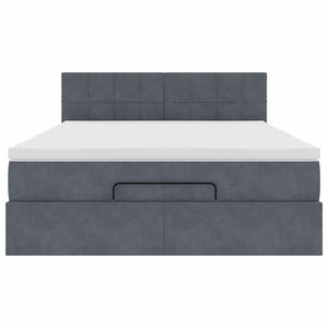 Struttura Letto Pouf con Materasso 140x190 cm Velluto 3311772