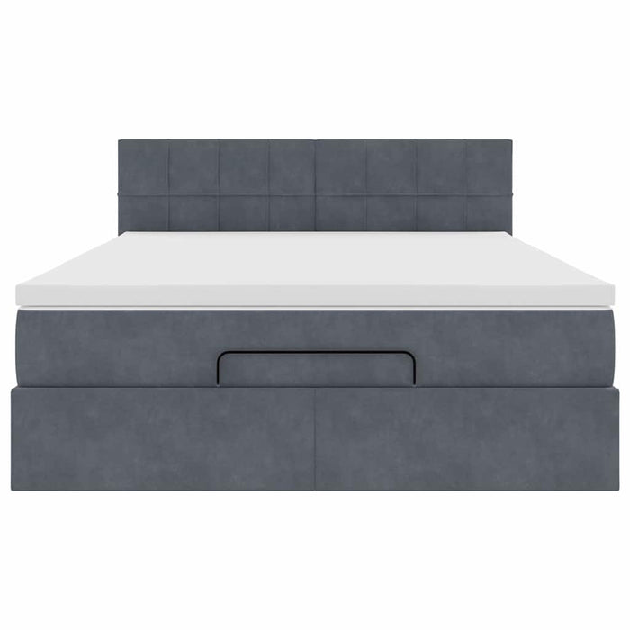 Struttura Letto Pouf con Materasso 140x190 cm Velluto 3311772