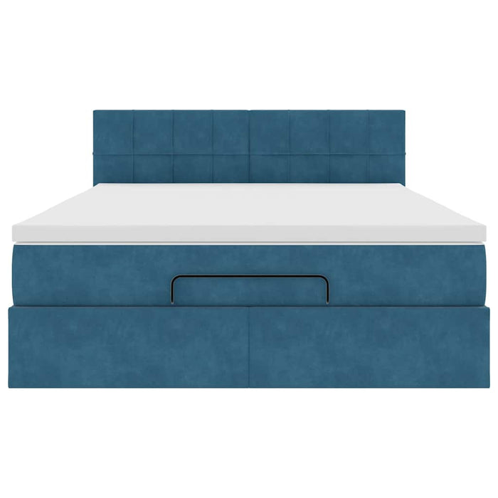 Struttura Letto Pouf con Materasso 140x190 cm in Velluto 3311775