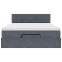 vidaXL Struttura Letto Pouf con Materasso 140x200 cm in Velluto