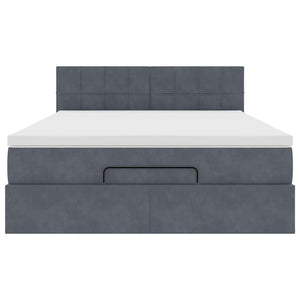 vidaXL Struttura Letto Pouf con Materasso 140x200 cm in Velluto