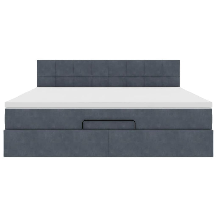 vidaXL Struttura Letto Pouf con Materasso 160x200 cm in Velluto