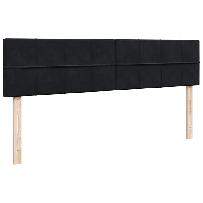 vidaXL Struttura Letto Pouf con Materasso Nero 160x200 cm in Velluto