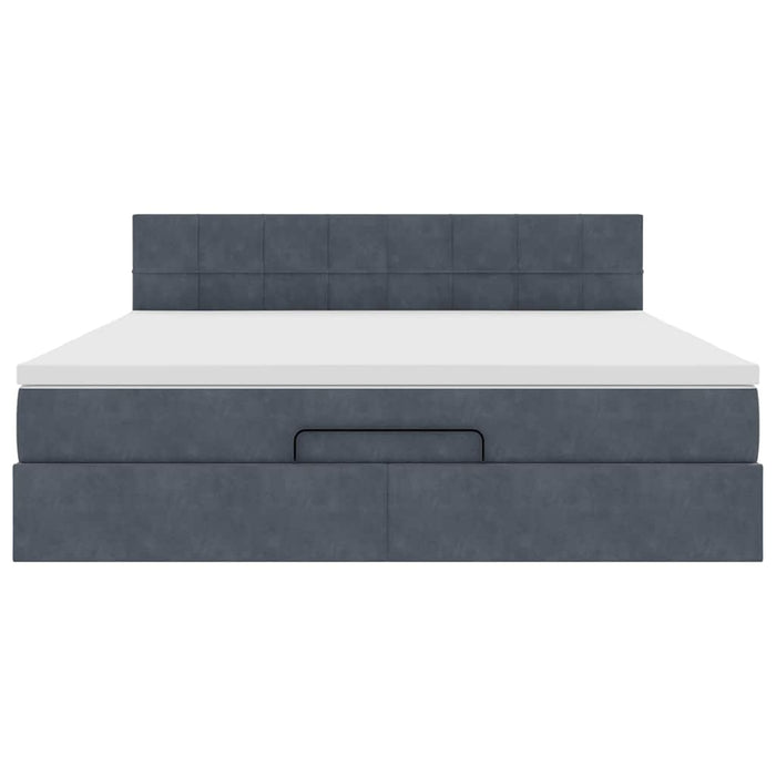 vidaXL Struttura Letto Pouf con Materasso 180x200 cm in Velluto