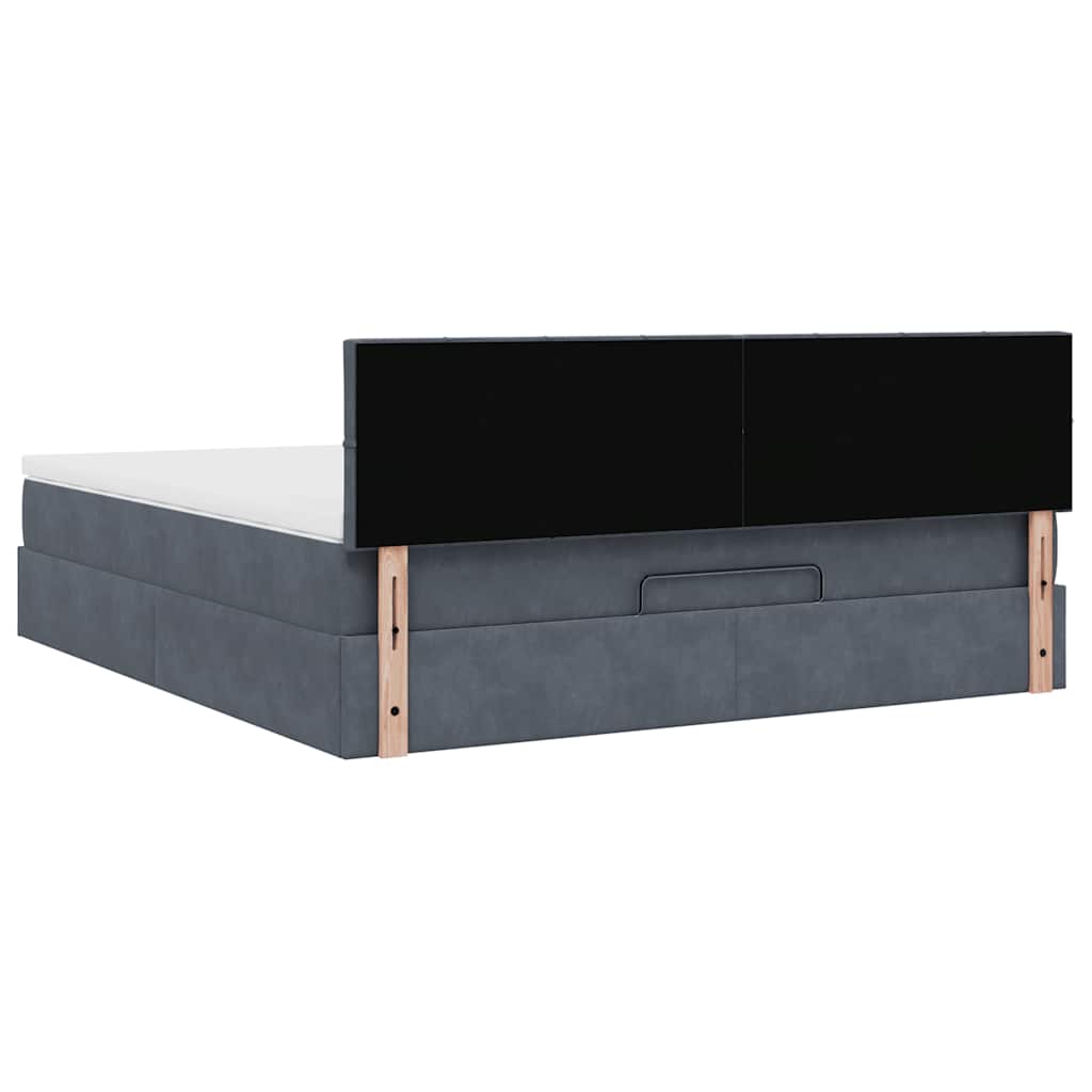 vidaXL Struttura Letto Pouf con Materasso 180x200 cm in Velluto