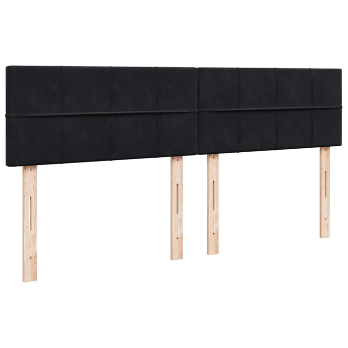 vidaXL Struttura Letto Pouf con Materasso Nero 180x200 cm in Velluto