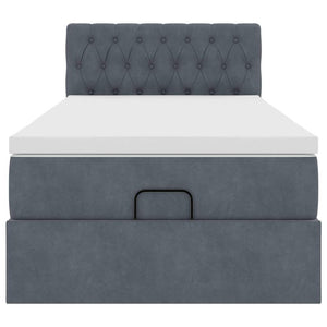 vidaXL Struttura Letto Pouf con Materasso 90x190 cm in Velluto