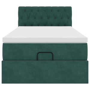 vidaXL Struttura Letto Pouf con Materasso 90x200 cm in Velluto