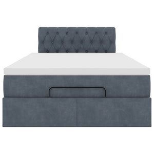 Pouf Letto con Materasso Grigio Scuro 120x190 cm Velluto 3311832