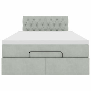 vidaXL Struttura Letto Pouf con Materasso 120x200 cm Velluto