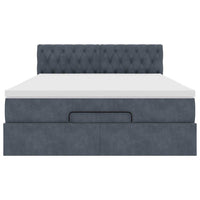 Struttura Letto Pouf con Materasso 140x190 cm Velluto 3311844