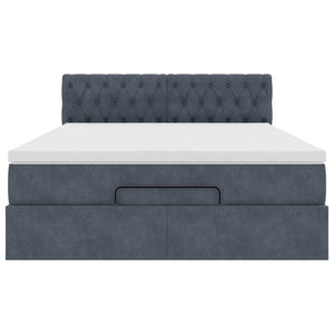 Struttura Letto Pouf con Materasso 140x190 cm Velluto 3311844