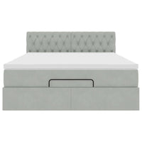 vidaXL Struttura Letto Pouf con Materasso 140x200 cm in Velluto