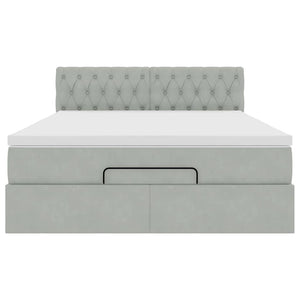 vidaXL Struttura Letto Pouf con Materasso 140x200 cm in Velluto