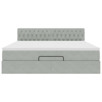 vidaXL Struttura Letto Pouf con Materasso 160x200 cm in Velluto