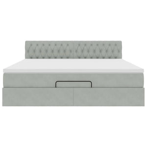 vidaXL Struttura Letto Pouf con Materasso 160x200 cm in Velluto