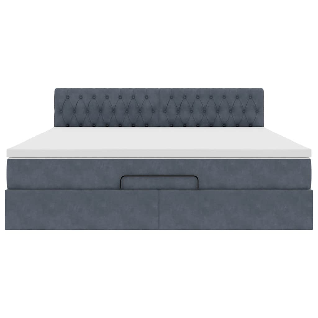 vidaXL Struttura Letto Pouf con Materasso 160x200 cm in Velluto