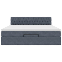 vidaXL Struttura Letto Pouf con Materasso 160x200 cm in Velluto
