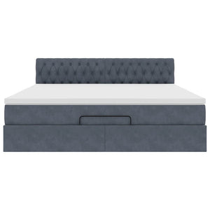 vidaXL Struttura Letto Pouf con Materasso 160x200 cm in Velluto