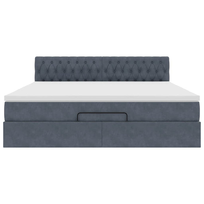 vidaXL Struttura Letto Pouf con Materasso 160x200 cm in Velluto