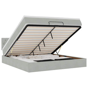 vidaXL Struttura Letto Pouf con Materasso 180x200 cm in Velluto