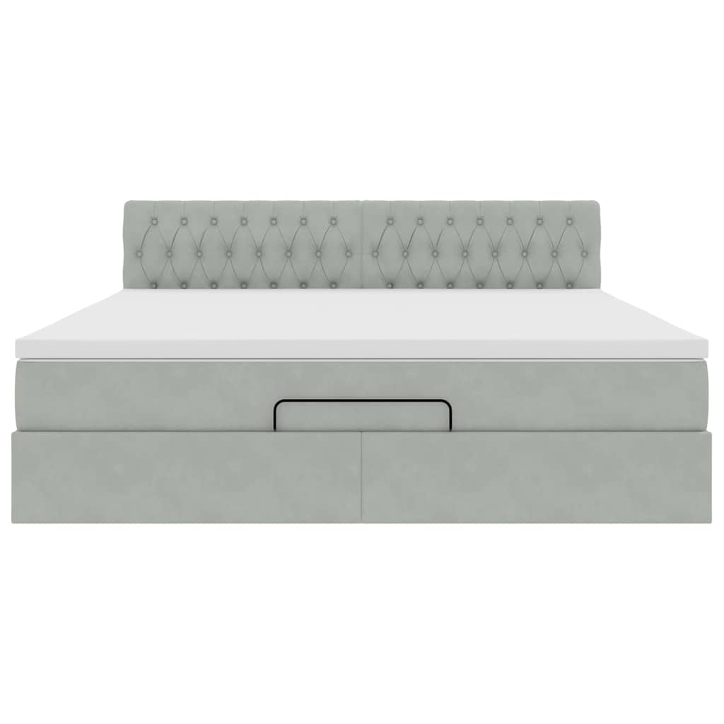 vidaXL Struttura Letto Pouf con Materasso 180x200 cm in Velluto