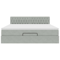 vidaXL Struttura Letto Pouf con Materasso 180x200 cm in Velluto