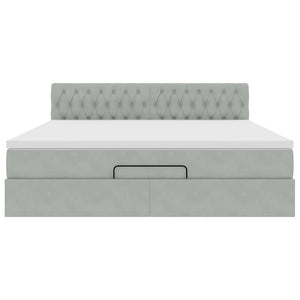 vidaXL Struttura Letto Pouf con Materasso 180x200 cm in Velluto