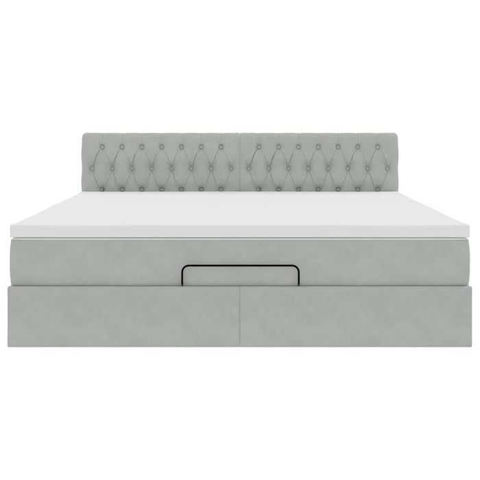 vidaXL Struttura Letto Pouf con Materasso 180x200 cm in Velluto