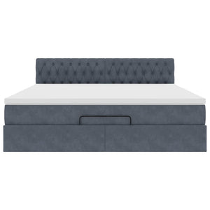 vidaXL Struttura Letto Pouf con Materasso 180x200 cm in Velluto