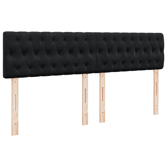 vidaXL Struttura Letto Pouf con Materasso Nero 180x200 cm in Velluto
