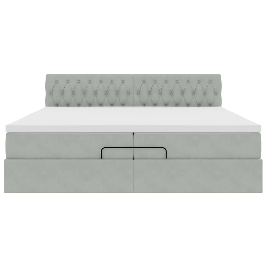 Struttura Letto Pouf con Materasso 200x200 cm in Velluto 3311867