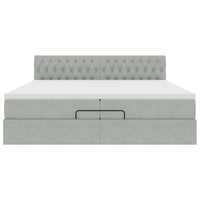 Struttura Letto Pouf con Materasso 200x200 cm in Velluto 3311867