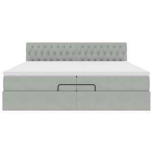 Struttura Letto Pouf con Materasso 200x200 cm in Velluto 3311867