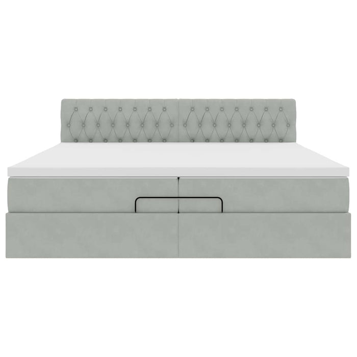 Struttura Letto Pouf con Materasso 200x200 cm in Velluto 3311867