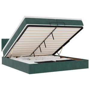 Struttura Letto Pouf con Materasso 200x200 cm in Velluto