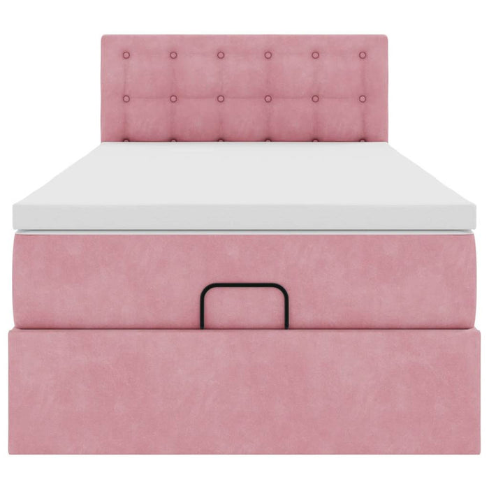 vidaXL Struttura Letto Pouf con Materasso Rosa 80x200 cm Velluto