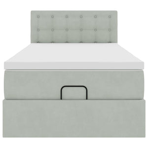 Struttura Letto Pouf con Materasso 90x190 cm in Velluto