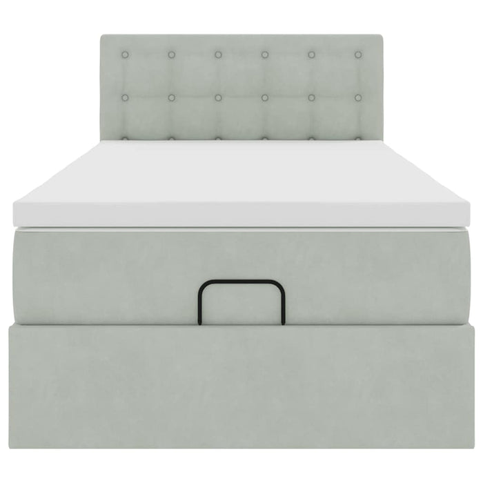 Struttura Letto Pouf con Materasso 90x190 cm in Velluto