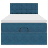 vidaXL Struttura Letto Pouf con Materasso 90x200 cm in Velluto