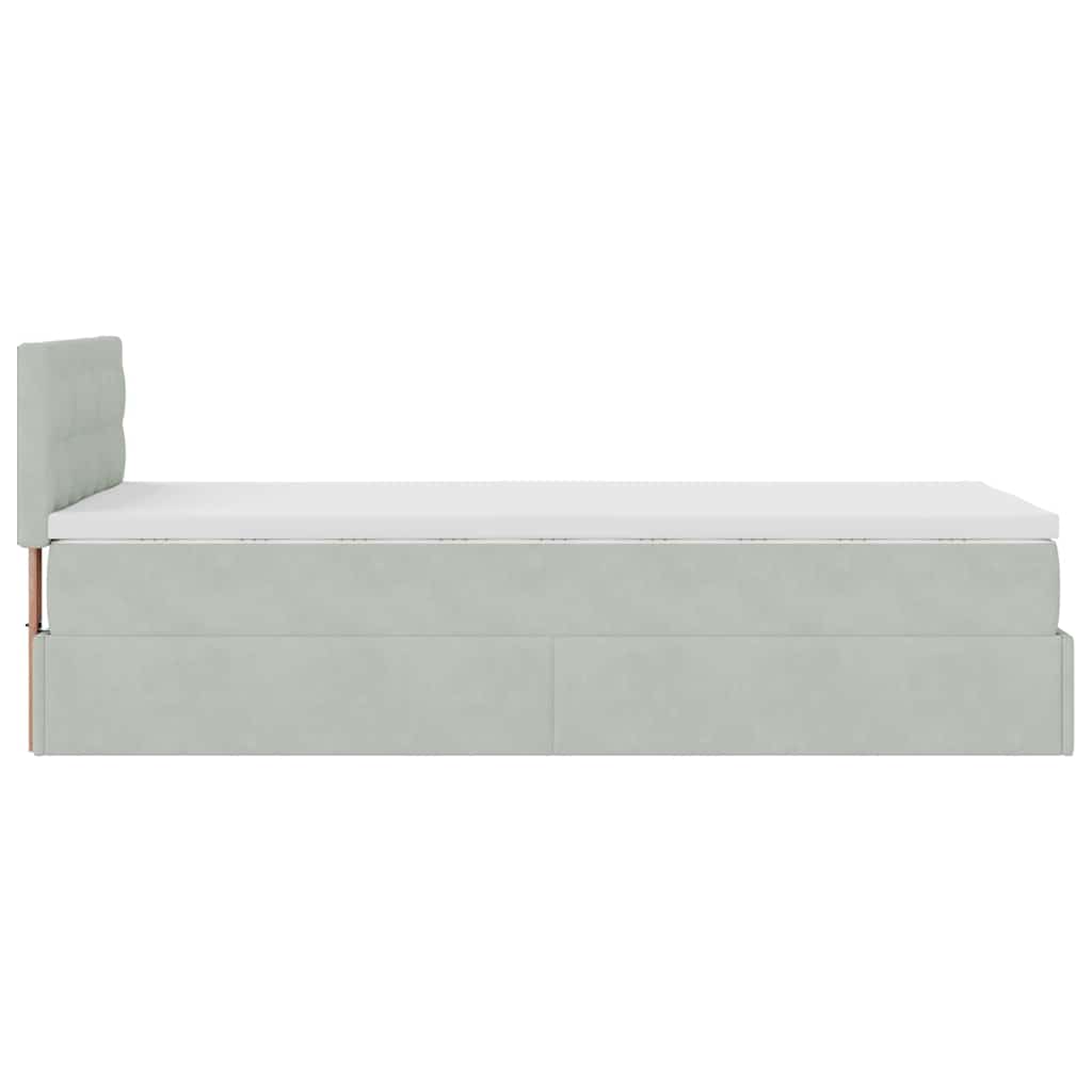 vidaXL Struttura Letto Pouf con Materasso 100x200 cm Velluto