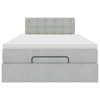 Pouf Letto con Materasso Grigio Chiaro 120x190 cm in Velluto 3311903