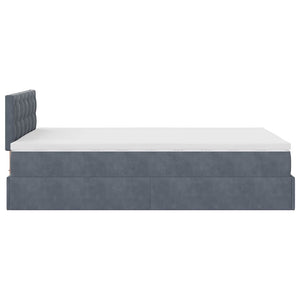 vidaXL Pouf Letto con Materasso Grigio Scuro 120x190 cm Velluto