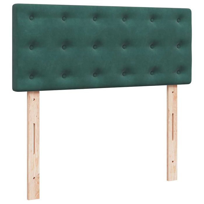 vidaXL Pouf Letto con Materasso Verde Scuro 120x190 cm Velluto