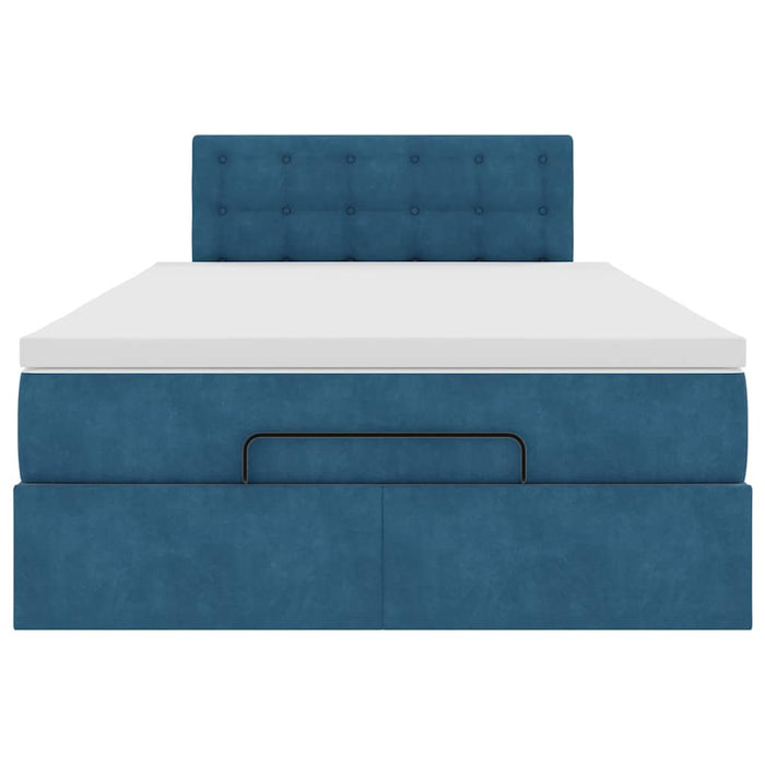 vidaXL Pouf Letto con Materasso Blu Scuro 120x190 cm Velluto