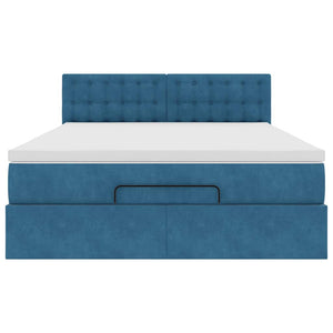 Struttura Letto Pouf con Materasso 140x190 cm in Velluto 3311919