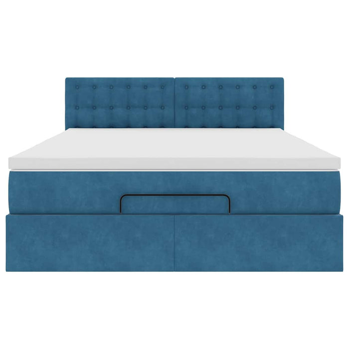 Struttura Letto Pouf con Materasso 140x190 cm in Velluto 3311919